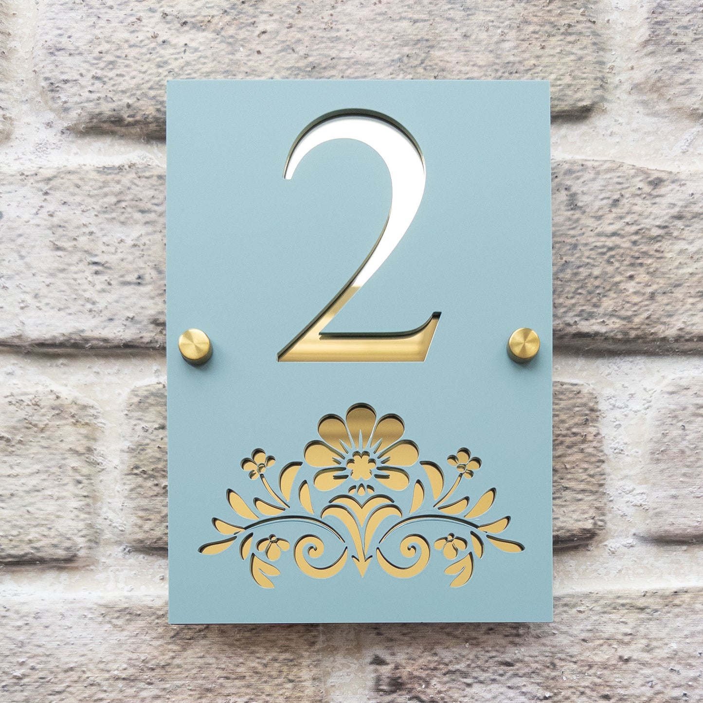 The Floral Damask Super Glam House Sign