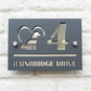 The Dog with Heart Super Glam House Sign