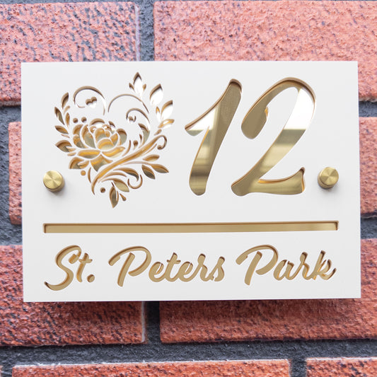 The Rose Heart Super Glam House Sign