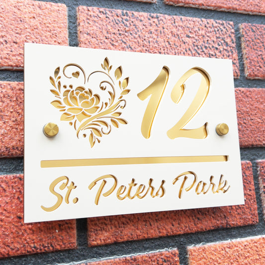 The Rose Heart Super Glam House Sign