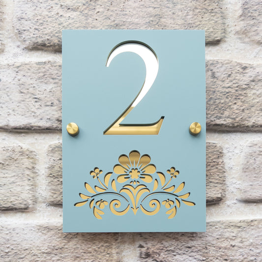 The Floral Damask Super Glam House Sign