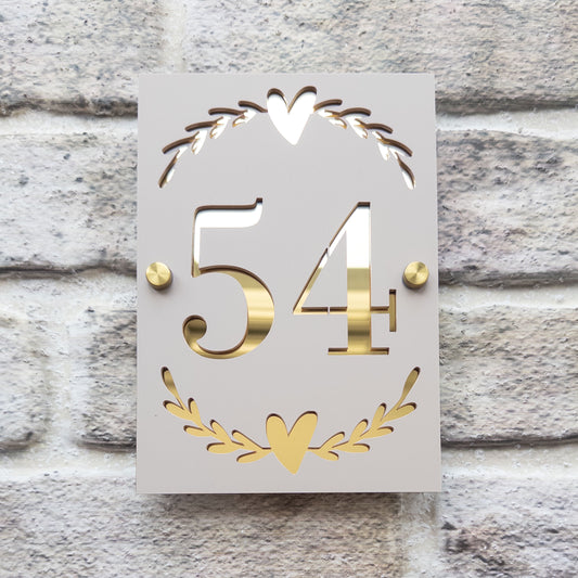 The Heart Wreath Super Glam House Sign